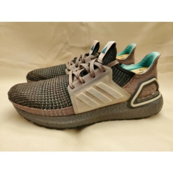 Adidas  Ultra Boost 19 Running Shoes EF1339 Mens Sz 8 Core Black/Grey/Teal - Picture 4 of 10